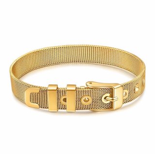 Pulsera Baño Oro 18k Malla Hebilla