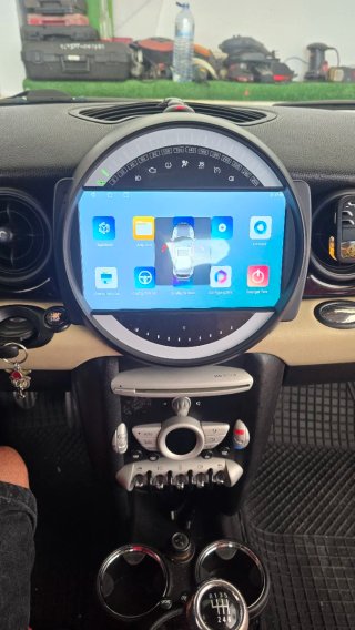 Rádio Mini R55 R56 R60 Android 14 + GPS + Carplay