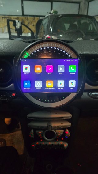 Rádio Mini R55 R56 R60 Android 14 + GPS + Carplay