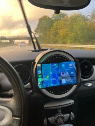 Rádio Mini R55 R56 R60 Android 14 + GPS + Carplay