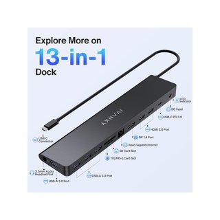 iVANKY Dock USB C triple pantalla carga rápida
