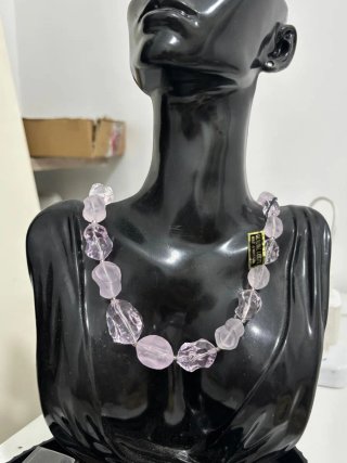 Collana Vera Lucite vintage rosa