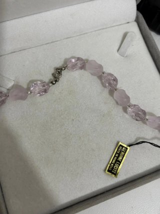Collana Vera Lucite vintage rosa
