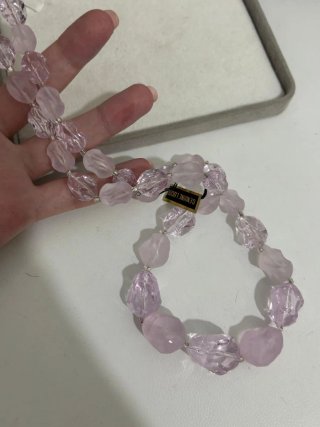 Collana Vera Lucite vintage rosa