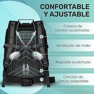 Mochila Táctica Militar 45L Resistente Negra