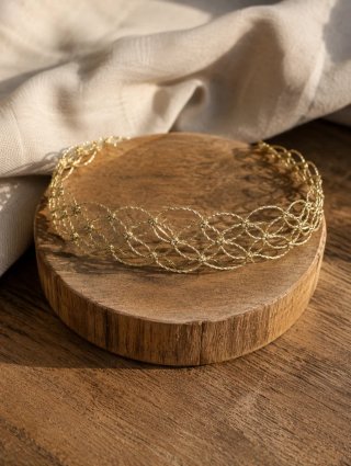 Gargantilla macramé boho dorada