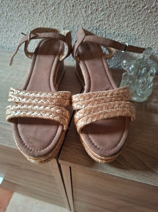 Sandalias cuña esparto talla 39