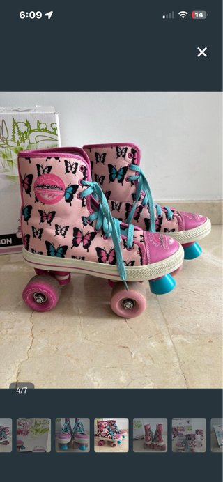 Pattini per bambina a 4 ruote taglia 34-35