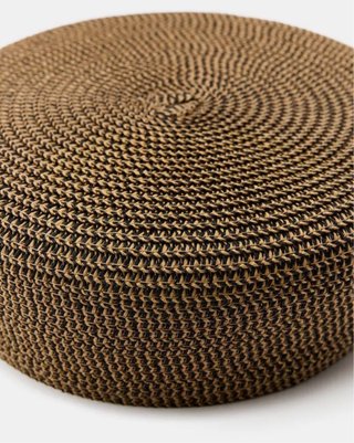 Gorro casquete Zara beige/negro