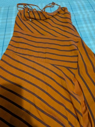 Vestido midi Zara rayas naranja talla L