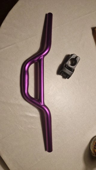 Manillar y potencia stunt/BMX morado