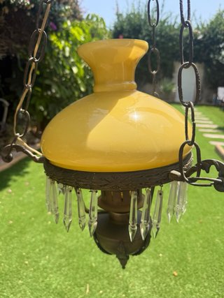 Lámpara de techo colgante cristal y metal