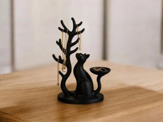 Joyero gato negro con ramas