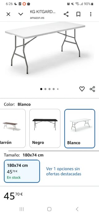 Mesa plegable blanca