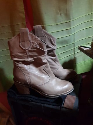 Botines Beige/Marrón Talla 36
