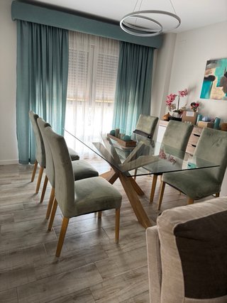 Mesa Comedor Cristal y Madera