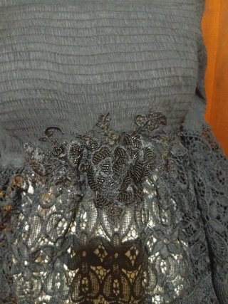 Miniabito pizzo macramè nero