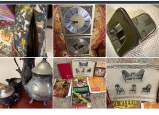 Lote Antigüedades: Reloj, Jarra, Revistas