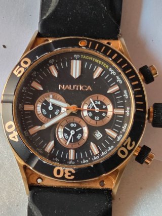 Orologio Nautica Uomo Nero/Oro Cronografo