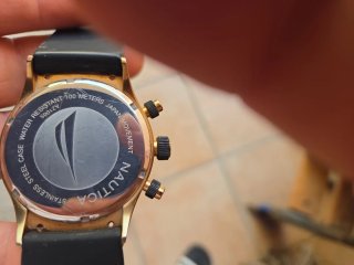 Orologio Nautica Uomo Nero/Oro Cronografo