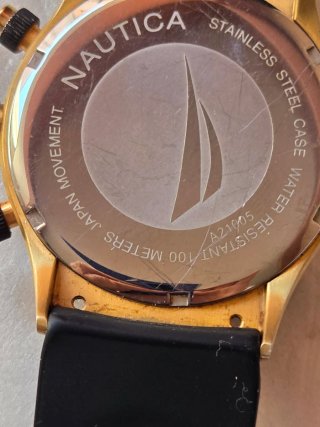 Orologio Nautica Uomo Nero/Oro Cronografo