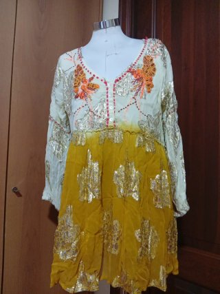 Miniabito foderato oro e giallo