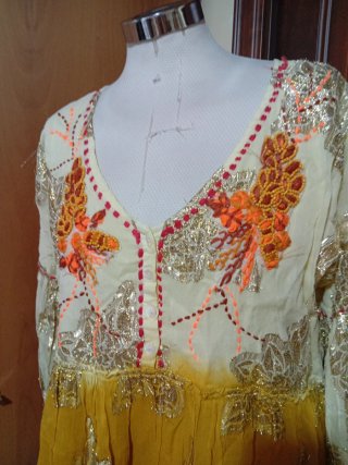 Miniabito foderato oro e giallo