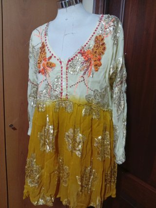 Miniabito foderato oro e giallo