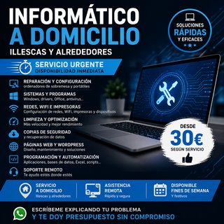 INFORMÁTICO DOMICILIO + IA ILLESCAS Y ALREDEDORES