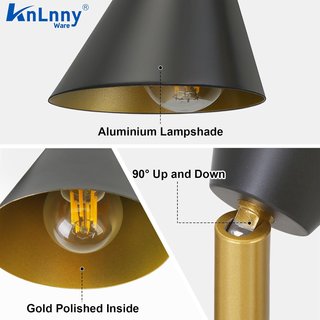 KNLNNY WARE Lámpara 4 Luces Industrial E14 Negra