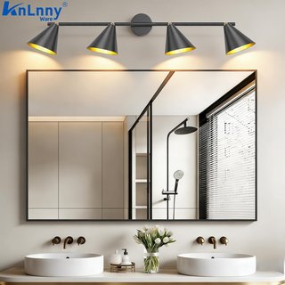 KNLNNY WARE Lámpara 4 Luces Industrial E14 Negra
