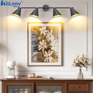 KNLNNY WARE Lámpara 4 Luces Industrial E14 Negra