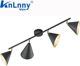 KNLNNY WARE Lámpara 4 Luces Industrial E14 Negra