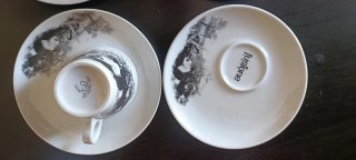 Conjunto 4 tazas café porcelana diseño