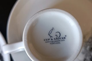 Conjunto 4 tazas café porcelana diseño