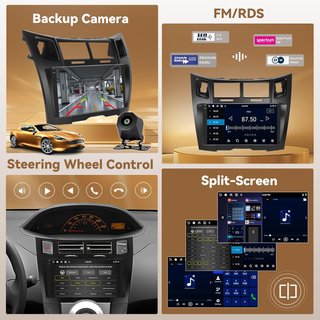 HIKITY Android15 4+64GB Autoradio 9'' Toyota Yaris