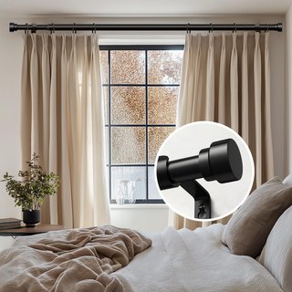 GORMENA Barra Cortina 80‑365cm Metal 25mm Negra