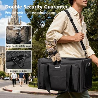 Pecute transportín gato expandible gris oscuro