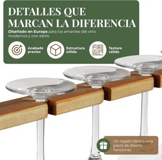 Homingrove botellero 10 botellas 4 copas Madera