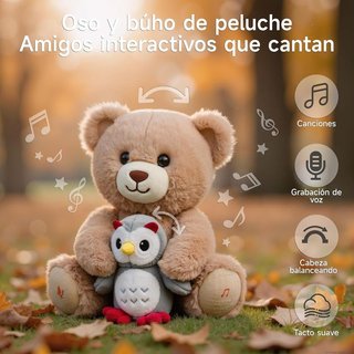 eJog Pup Peluche oso buho musical interactivo