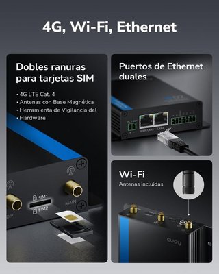 CUDY IR02 Router Industrial 4G Cat4 N150 Dual SIM