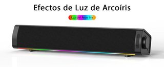 ZETIY barra sonido USB LED RGB 10W 3 entradas