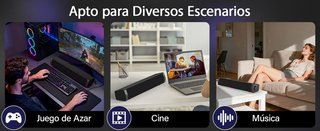 ZETIY barra sonido USB LED RGB 10W 3 entradas