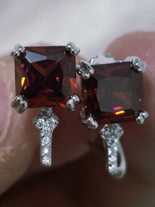 Orecchini Rosso Brillante in Argento 925