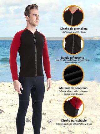 DownLTL Chaqueta Neopreno Hombres 2mm Manga Larga