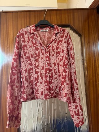 Camicia Naracamice rossa e rosa fantasia floreale