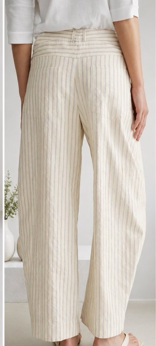 Pantalones Zara rayas beige y celeste con etiqueta