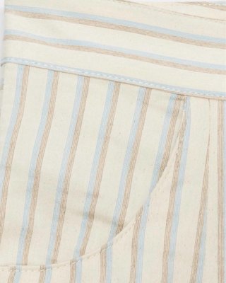 Pantalones Zara rayas beige y celeste con etiqueta