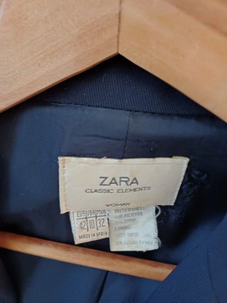 Americana Zara Mujer Azul Marino