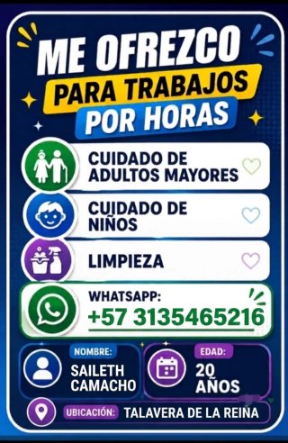 Cuidado de adultos mayores,niños limpieza por hora